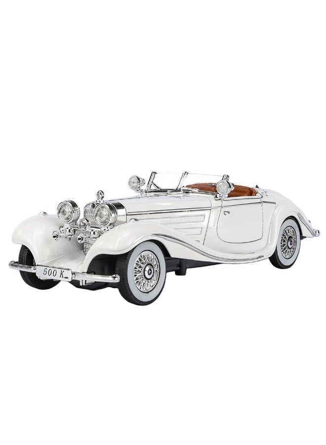 general Mercedes 500K Vintage Convertible Car Model - Openable Doors Light Up Pull Back Rear Wheels Classic Retro Replica Toy - Image 1